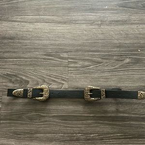 Amazon Double Buckle Black Belt - Size Small/Medium